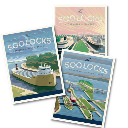The Soo Locks Commemorative Posters