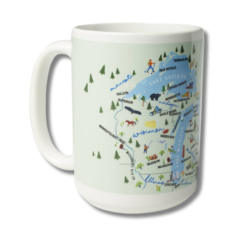 Great Lakes Map Mug