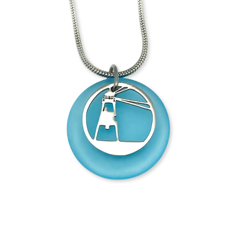 Lighthouse Beach Glass Pendant