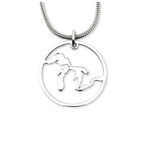 Great Lakes Outline Pendant Necklace