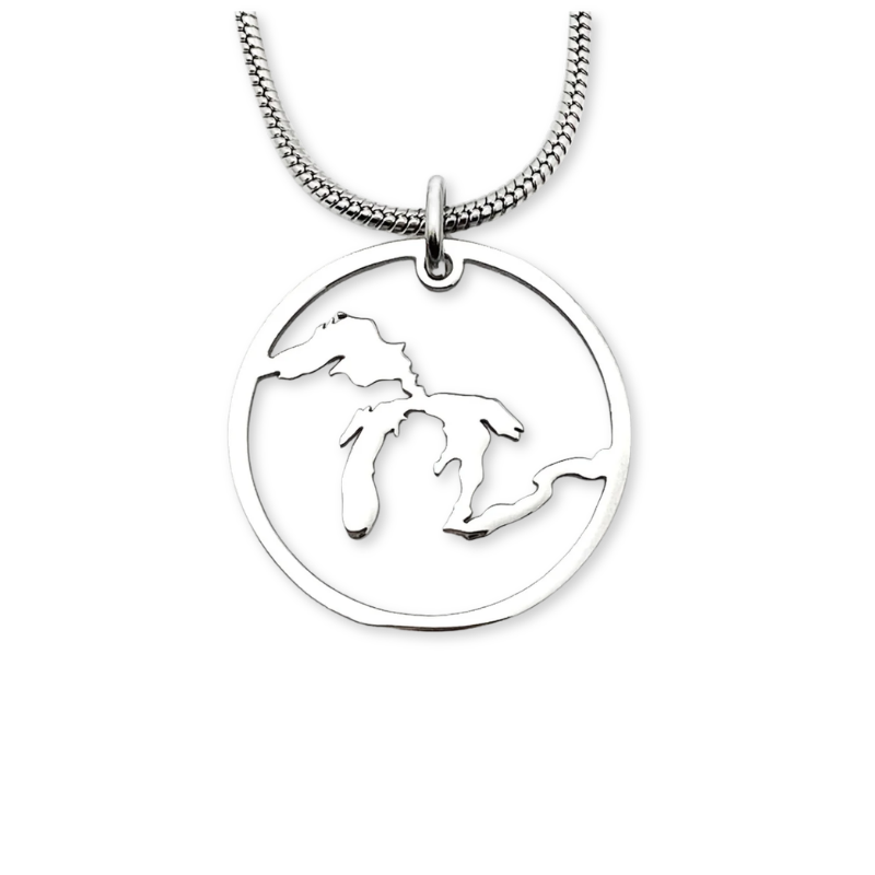 Great Lakes Outline Pendant Necklace
