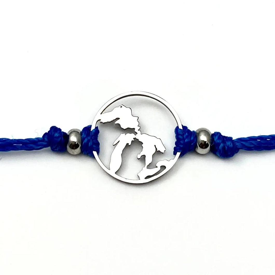 Great Lakes Outline Pull Cord Bracelet