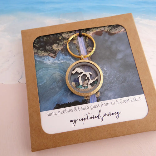 5 Great Lakes Beach Keychain