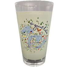 Great Lakes Map Pint Glass