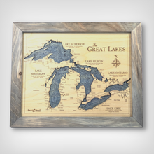 Great Lakes 3D Wall Art Nautical Wood Map