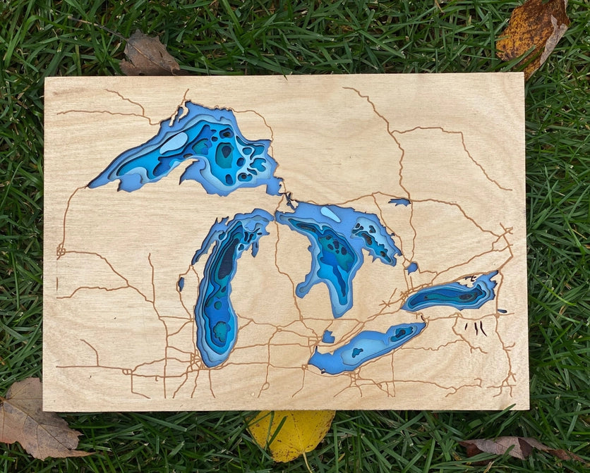 Great Lakes Lake Depth Map