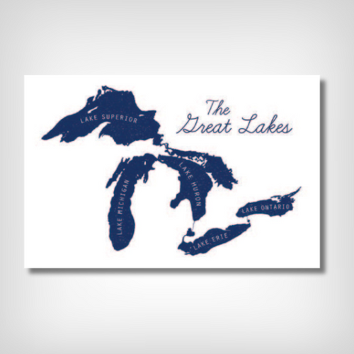 Illustrated Great Lakes Linen Postcard