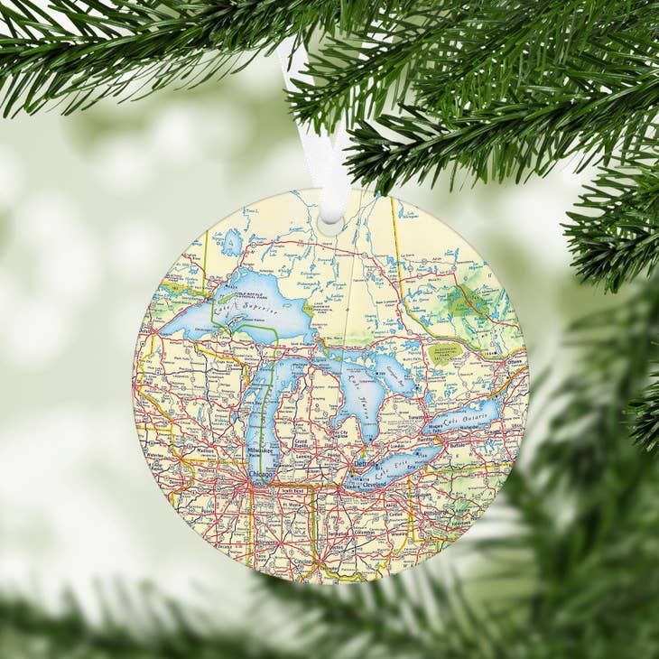 Great Lakes Map Ornament