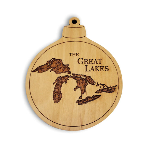 Great Lakes 3D Nautical Wood Map Ornament